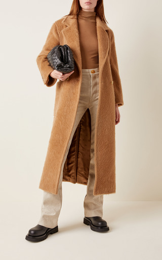 Diana Button-Detailed Camel Hair Trench Coat展示图