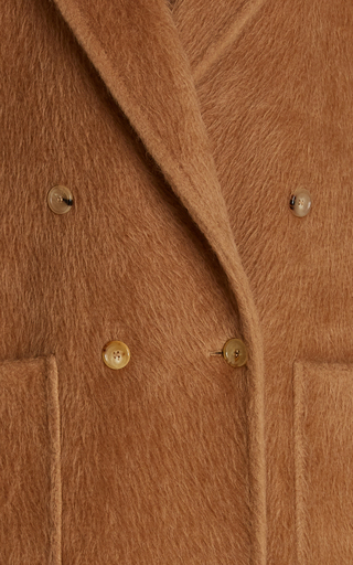 Diana Button-Detailed Camel Hair Trench Coat展示图