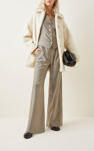 Viale Alpaca, Wool, and Silk Teddy Coat展示图