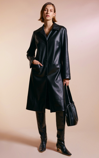 Maura Vegan Leather Coat展示图