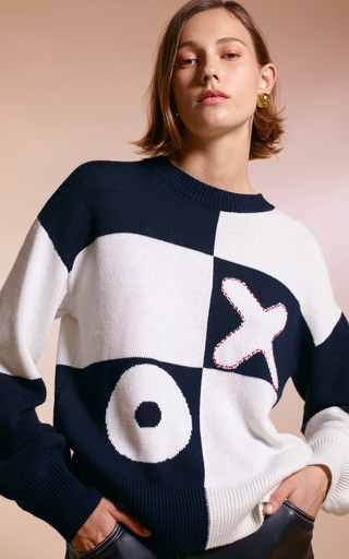 Tic-Tac-Toe Cotton-Blend Sweater展示图