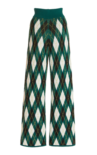 Deck Argyle Cotton-Blend Straight-Leg Pants展示图