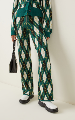 Deck Argyle Cotton-Blend Straight-Leg Pants展示图