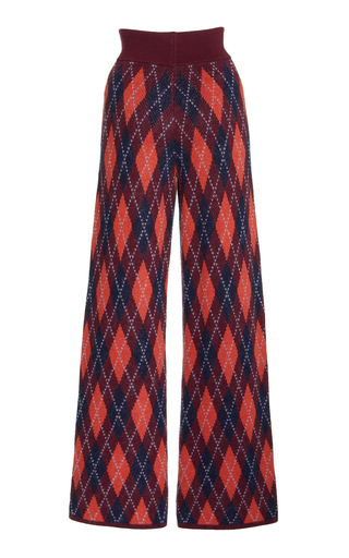 Deck Argyle Cotton-Blend Straight-Leg Pants展示图