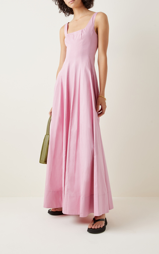 Wells Pleated Cotton-Blend Maxi Dress展示图