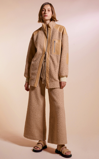 Scrabble Patchwork-Effect Faux Shearling Coat展示图