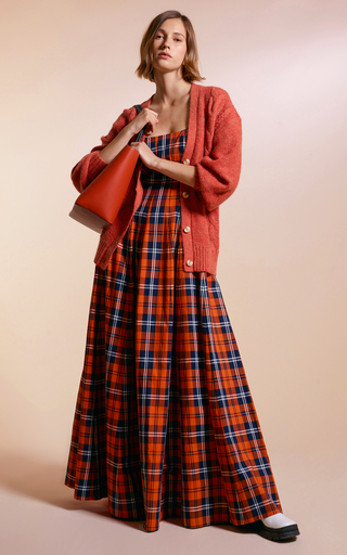 Wells Plaid Cotton Maxi Dress展示图