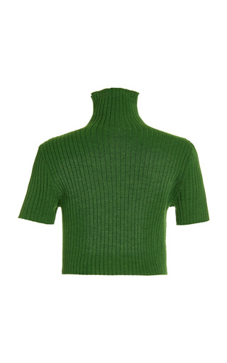 Lilou Merino Wool-Blend Ribbed-Knit Top展示图