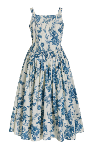 Majory Floral Cotton Midi Dress展示图