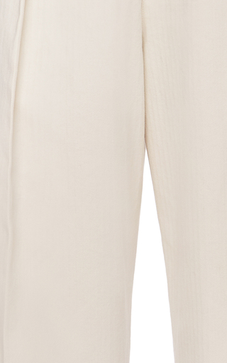 Pleated Cotton High-Rise Wide-Leg Pants展示图