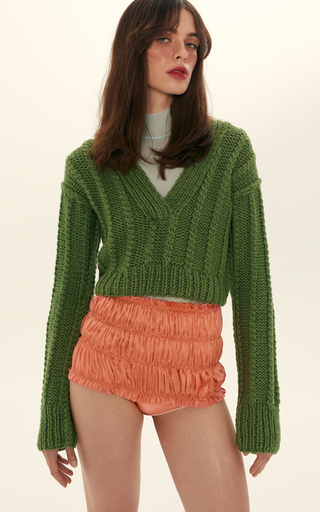 November Cable-Knit Cropped Sweater展示图