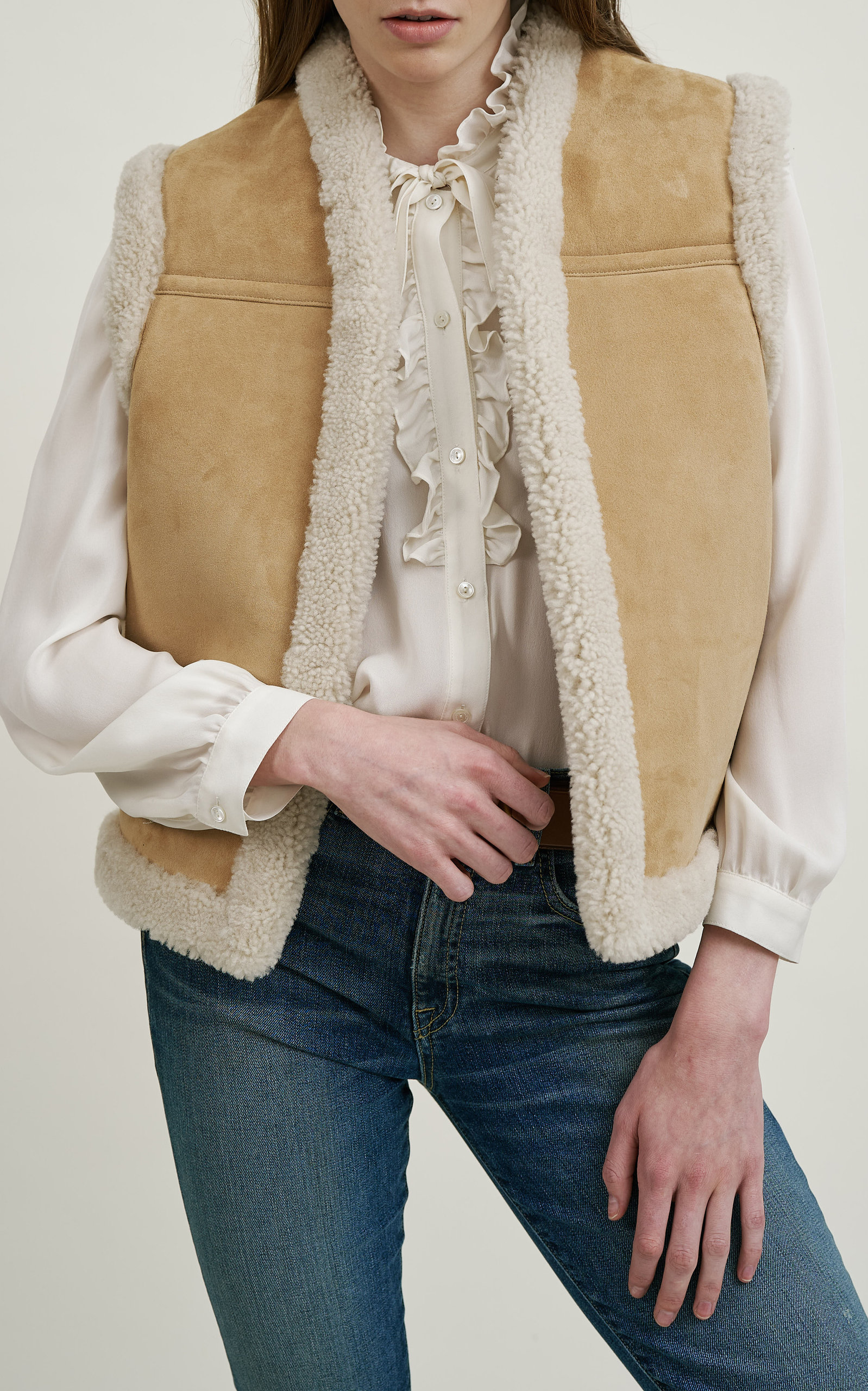 nili lotan shearling vest