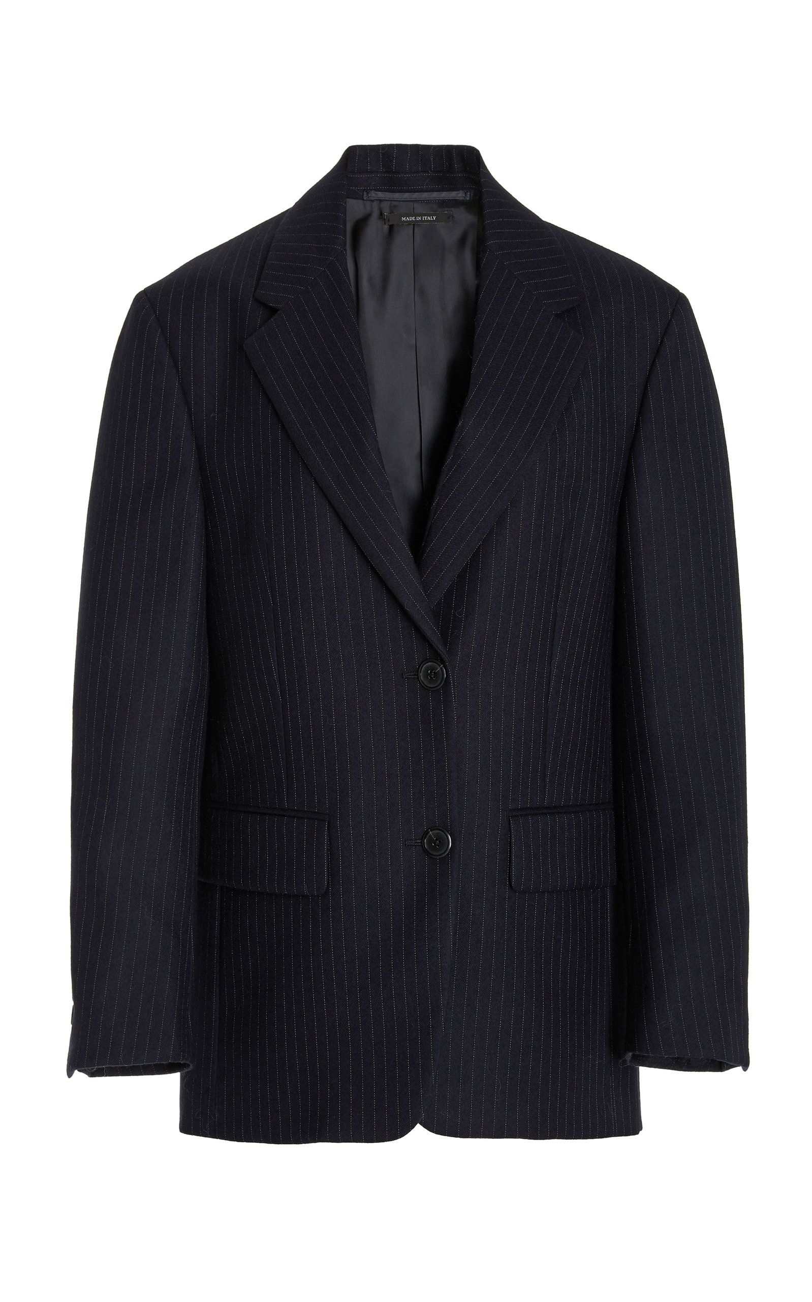 Pinstriped Wool Blazer