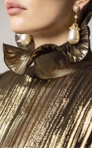 Metallic Silk-Blend Mini Dress展示图