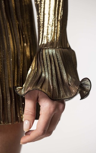 Metallic Silk-Blend Mini Dress展示图