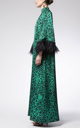 Animal-Printed Silk Dress展示图