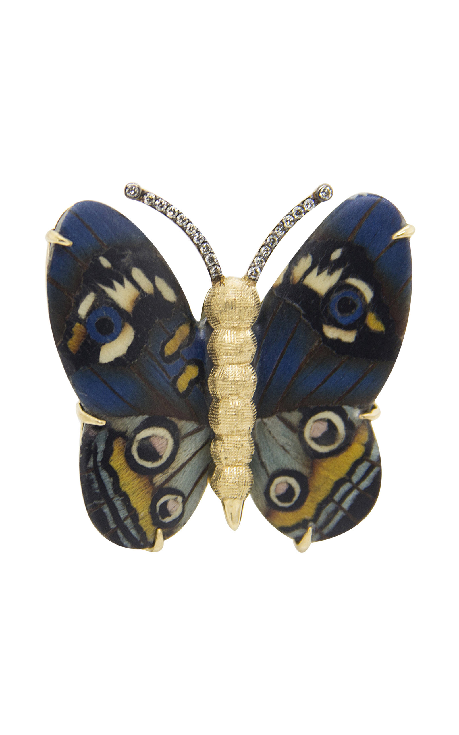 Silvia Furmanovich Women's 18k Yellow Gold Blue Butterfly Marquetry ...