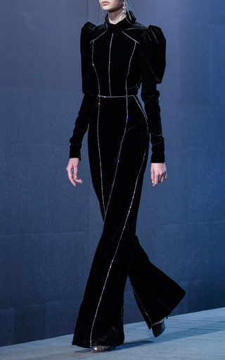 Embellished Velvet Jumpsuit展示图