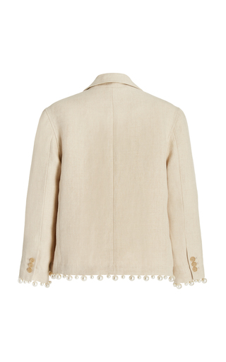 Pearl-Embellished Natural Eco-Hemp Jacket展示图