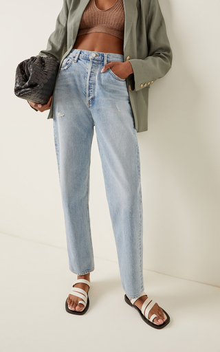 Eva Stretch High-Rise Relaxed Baggy Straight-Leg Jeans展示图