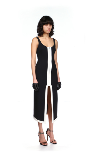 Zip-Detailed Virgin Wool Midi Dress展示图