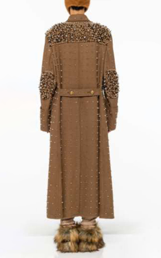 Embellished Twill Longline Coat展示图