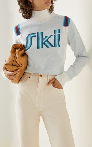 Ski-Knit Wool Mock-Neck Sweater展示图