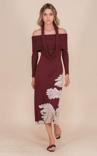 Wonderland Intarsia Cotton Midi Dress展示图