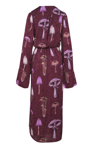 The Hidden Funghi Satin-Jacquard Wrap Dress展示图