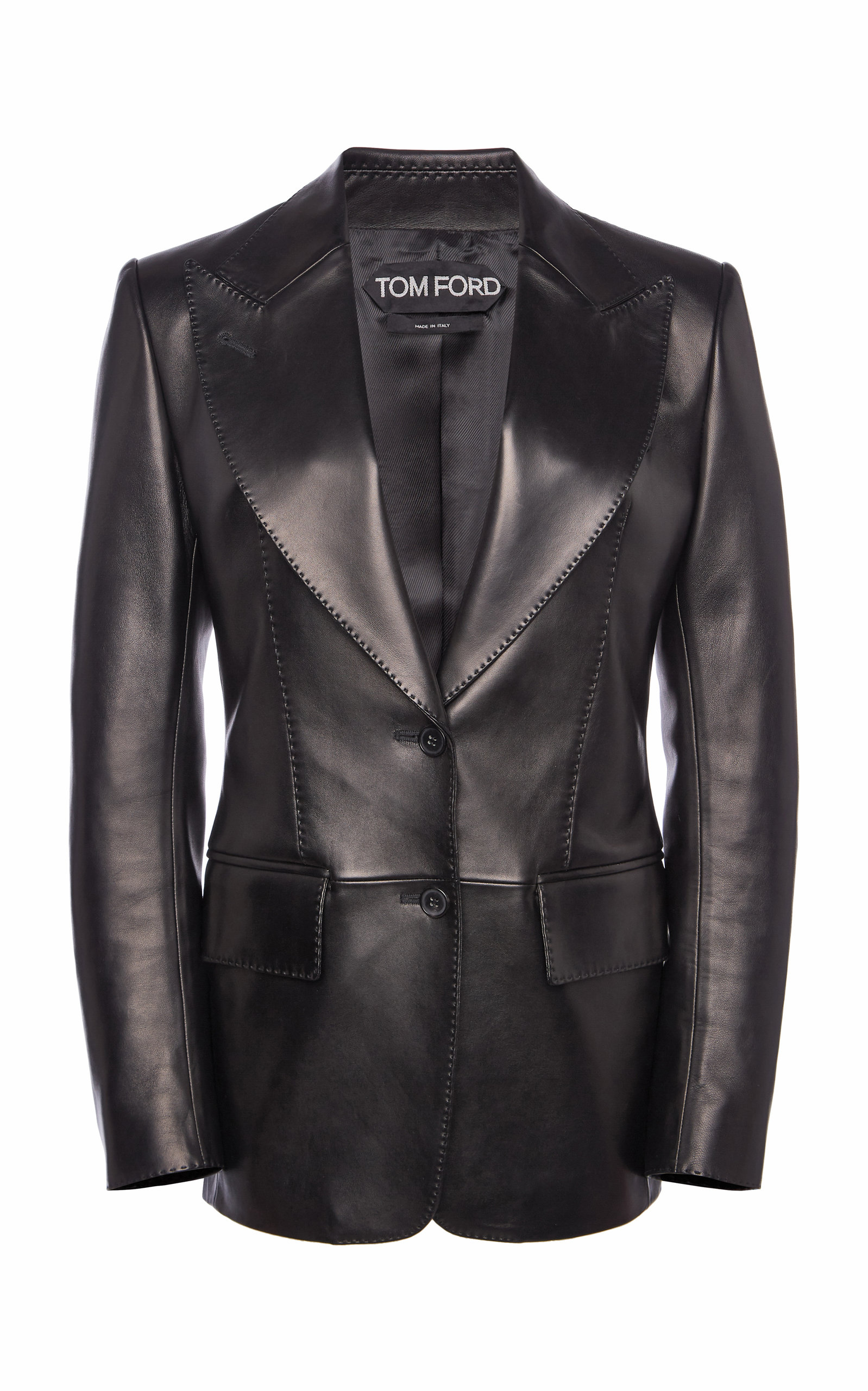 TOM FORD WOMEN'S PEAKED LEATHER BLAZER