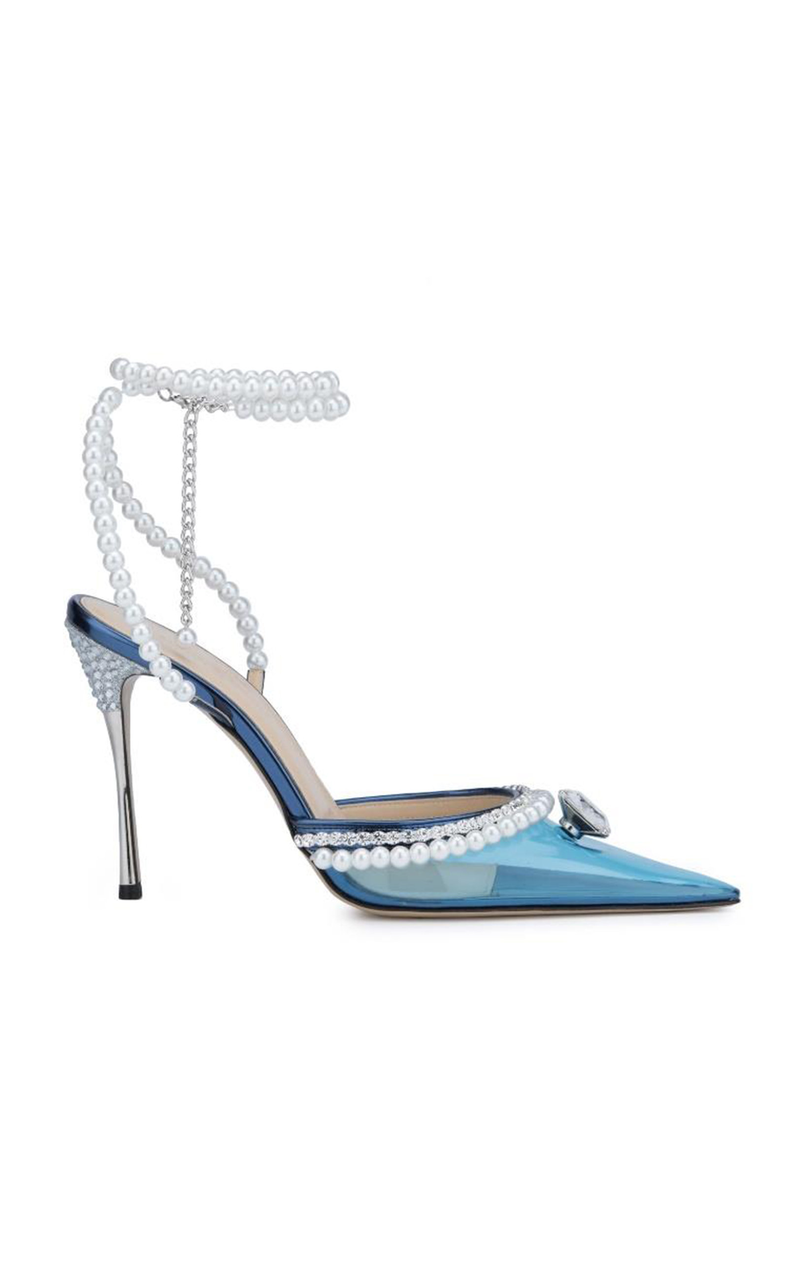 Mach & Mach Diamond Of Elizabeth Pvc High Heels In Blue