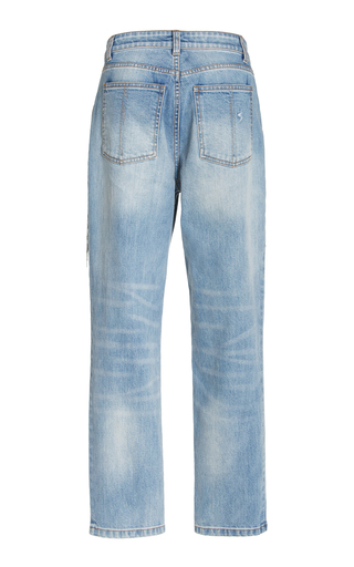 Lance Fringed Stretch Mid-Rise Straight-Leg Jeans展示图