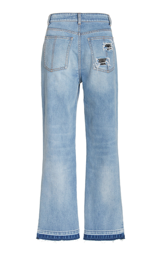 Boylan Distressed Stretch High-Rise Straight-Leg Jeans展示图