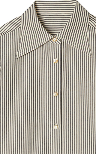 Striped Cotton-Poplin Button-Down Shirt展示图