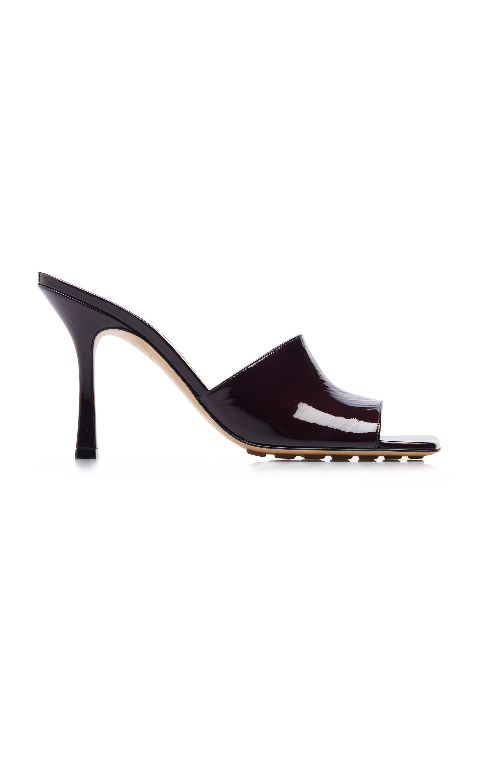 Stretch Patent Leather Slide Sandals