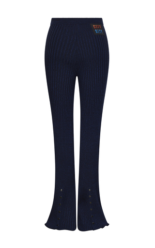 Ribbed-Knit Flared-Leg Pants展示图