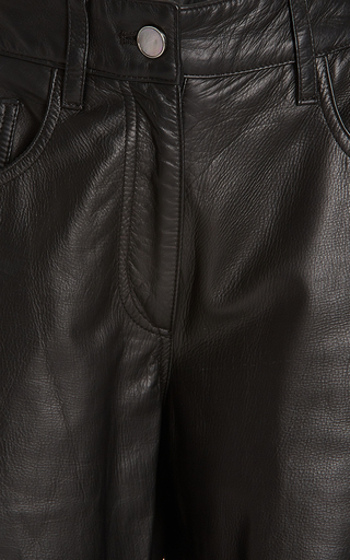 Cropped Leather Flared Pants展示图