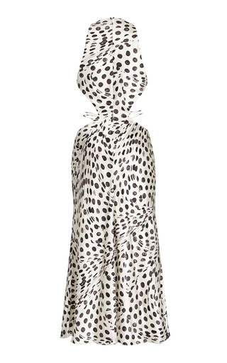 Audrey Dots Cutout Silk Dress展示图