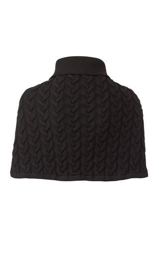 Cropped Cable-Knit Cape Cardigan展示图