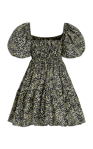 Daisy-Print Shirred Organic Cotton Mini Dress展示图