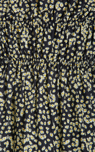 Daisy-Print Shirred Organic Cotton Mini Dress展示图