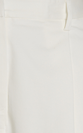 Pleated Organic Stretch-Cotton Summer Trousers展示图