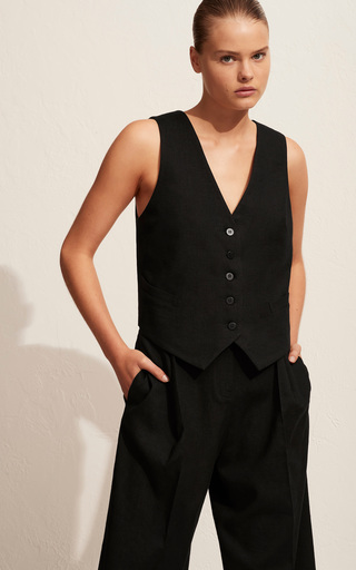 Pleated Organic Stretch-Cotton Summer Trousers展示图