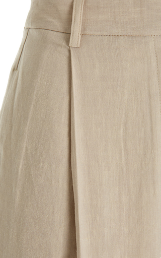 Pleated Linen-Blend Wide-Leg Trousers展示图