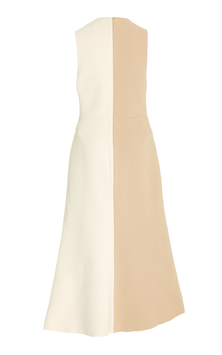 Cambray Draped Two-Tone Crepe Midi Dress | Acler - idollook