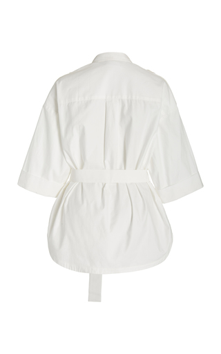 Alcott Oversized Belted Cotton Double-Breasted Shirt展示图