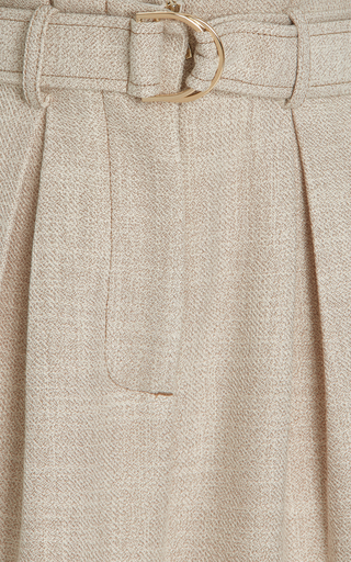 Ashwood Belt-Detailed Pleated Woven Trousers展示图