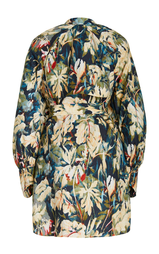 Sumner Puff-Sleeve Printed Woven Mini Dress展示图