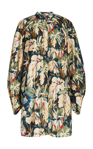 Sumner Puff-Sleeve Printed Woven Mini Dress展示图