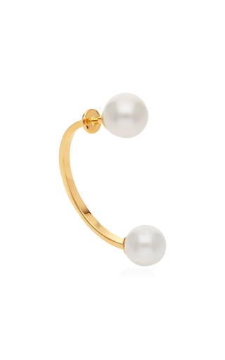 Piercing 18K Yellow Gold Pearl Earring展示图